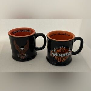 Harley-Davidson Black and Orange espresso cups